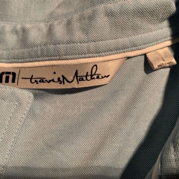 Travis Mathew Large Light Blue Golf Shirt - Picture 2 of 5